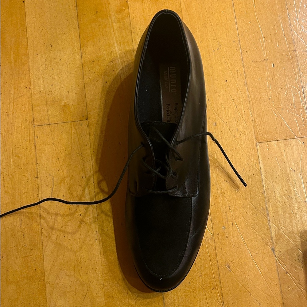 VTG oxford loafers black leather & Suede  Munro women Sz 7N NWOT